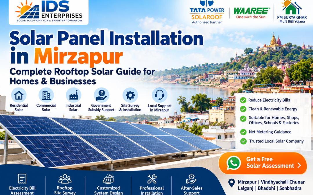 Solar panel installation in Mirzapur by IDS Enterprises