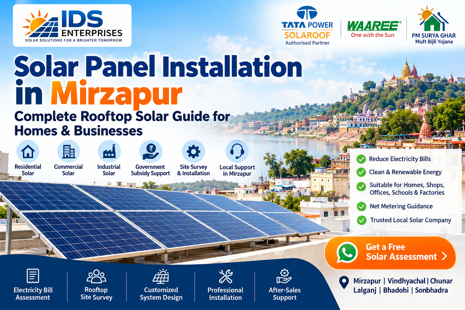 Solar Panel Installation in Mirzapur: Complete Rooftop Solar Guide for Homes & Businesses